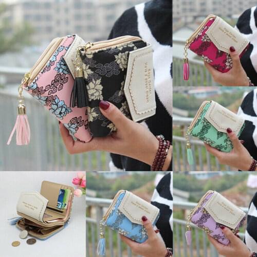 Fashion Women Wallet Coin Purses Cards Holder Tassels Zipper Heart Moneybags Woman Wallet Bags Lady Short Purse Girls Pocket