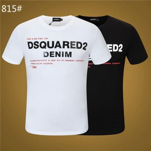 Trend Men 2021 New Dsquared2 Print Short-sleeved T-shirt Mens Letter Mirror Print D2 Fashion Trend Summer Clothing Shirts