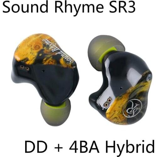 Sound Rhyme SR-3 SR3 DD+4BA Hybrid Balanced Armature 3D Custom HiFi Music Monitor Audiophile Musician Earphones Earbuds