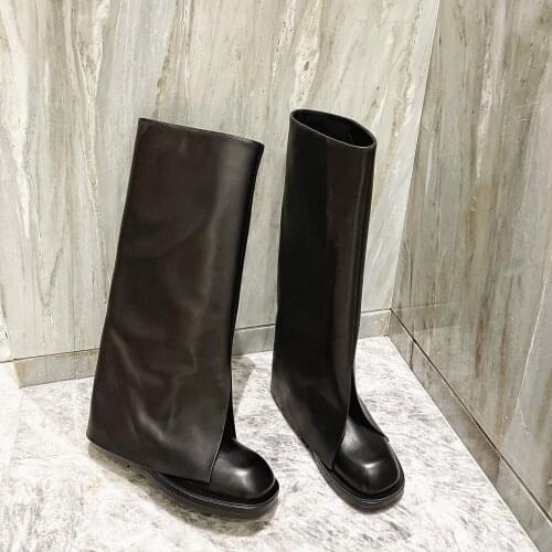 2021 Autumn And Winter New Products Hot Round Toe Trousers Boots Fashion Trendy Womens Boots All-match Was Thin Femmes Bottes