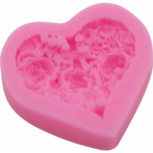 New 3D Geometric Cake Mold Heart Shaped Silicone Cake Mold Silicone Love Heart Shape Cakes Mould for Birthday Baking Mold Tool