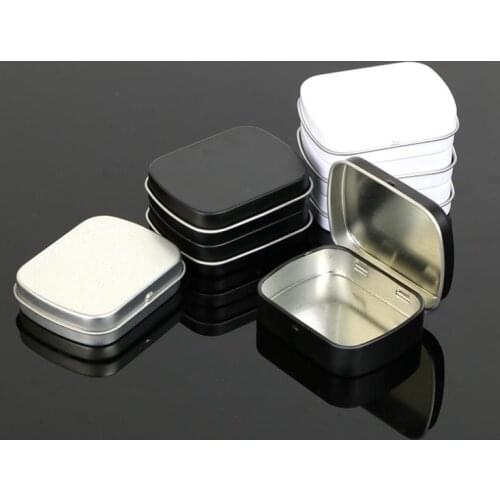 Wholesale small size hinge tin box square tin silver tin gift box sealing plain tin box,400pcs SN263