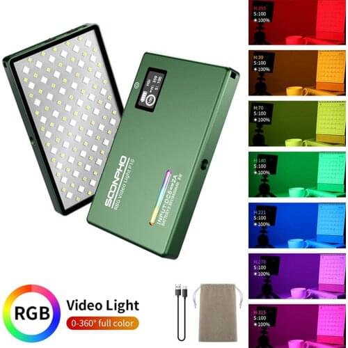 Soonpho RGB LED Camera Light Full Color Output Video Light Kit Dimmable 2500K-8500K Bi-Color Panel Light CRI 95