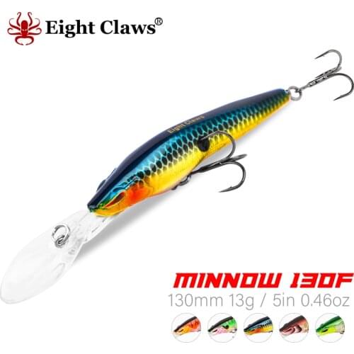 EIGHT CLAWS Minnow Fishing Lure 130mm 13g Plastic Wobbler Pesca Leurre Swimbait Floating Jerkbait Hard Bait