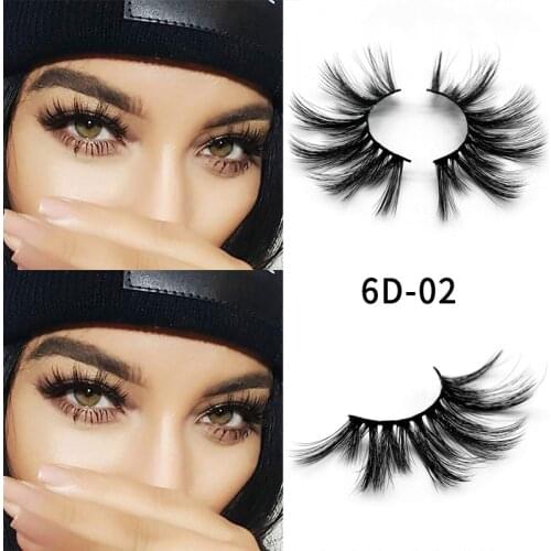 1 Pairs Mink Hair Eyelashes 25mm Soft Hand-made False Lashes for Women Girls MA