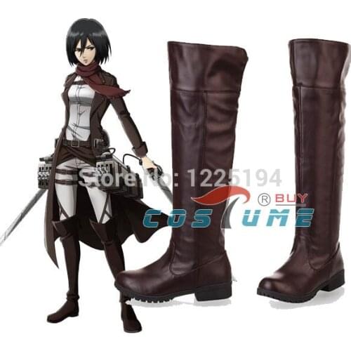 Anime Attack on Titan Cosplay Boots Shingeki no Kyojin Eren Jaeger Ackerman Cosplay Shoes Boots