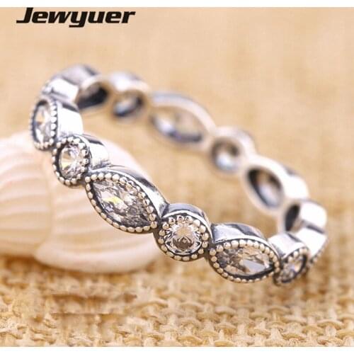 Silver Round and Oval Eternity rings for women 925 sterling silver fine Jewelry Engagement wedding Ring anillos Memnon RIP033