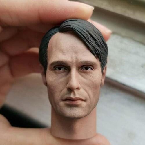 Delicate Painting 1/6 Scale Hannibal Mads Mikkelsen Head Sculpt Fit 12" Figure