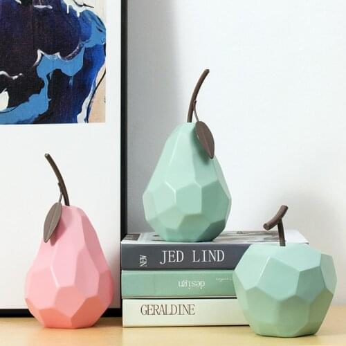 Home Decoration Resin Origami Apple Pear Ornaments Minimalist Living Room Decoration Model Room Fruit Figurines Oranment