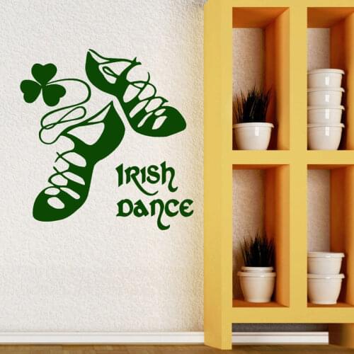 Irish Dancing Ireland Wall Vinyl Sticker Dance Shoes Home Decor For Girls Bedroom Decal Irishman House Decoration Mural DA11