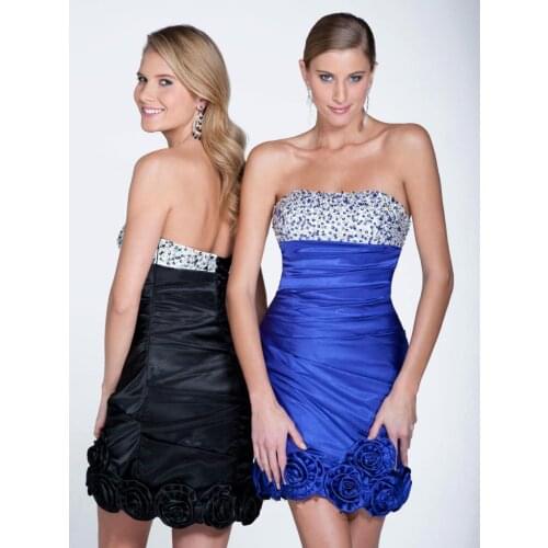 Free shipping 2018 new arrival sexy short girls vestidos de fiesta prom gown beaded elegant crystal party bridesmaid dresses