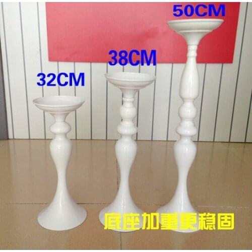 38cm/14.96" height wedding T road lead flower column white master table candlestick for wedding decoration 10pcs/lot
