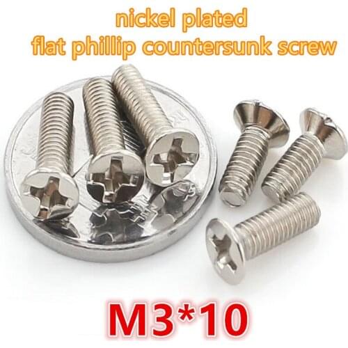 500pcs m3*10 carbon steel with nickel plated phillip cross recessed head mini micro electronic screw machine screw