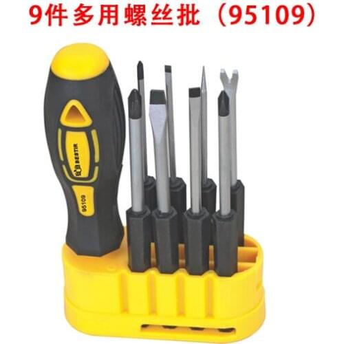 BESTIR taiwan tool chrome vanadium steel TPR handle -3.0 -5.0 -6.0 PH0 PH1 PH2 T3 T8H 9pcs telecommunication screwdrivers set