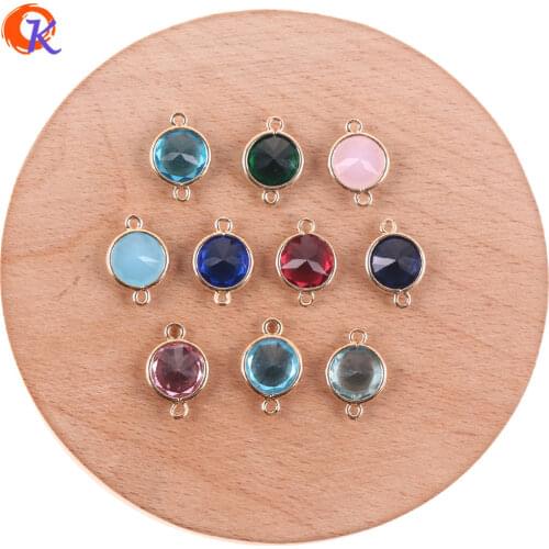 Cordial Design 50Pcs 12*17MM Jewelry Accessories/Hand Made/DIY Making/Round Shape/Crystal Earring Connectors/Earring Findings