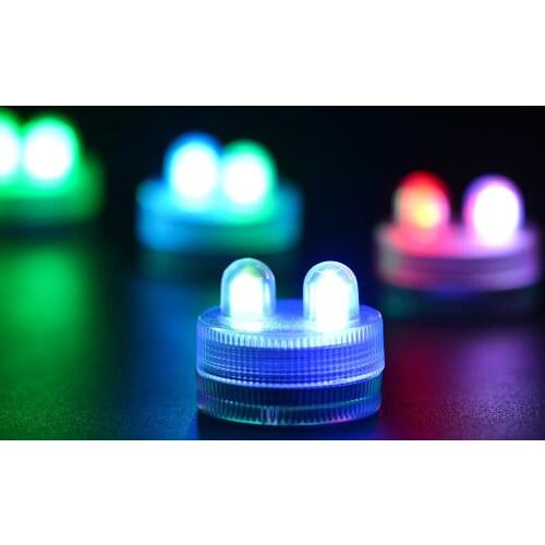 FREE SHIPPING FACTORY SUPPLIRE 100pcs/pack LED RGB DOUBLE SUBMERSIBLE Waterproof Floralyte II Lights Centerpiece DECOR