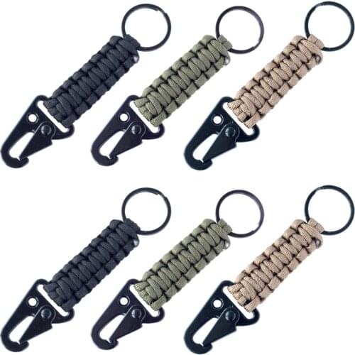 6PCS QingGear Paracord Survival Keychain Lanyard Tactical CarabinerParacord Keyring Great for Emergencies Quick Release Clip
