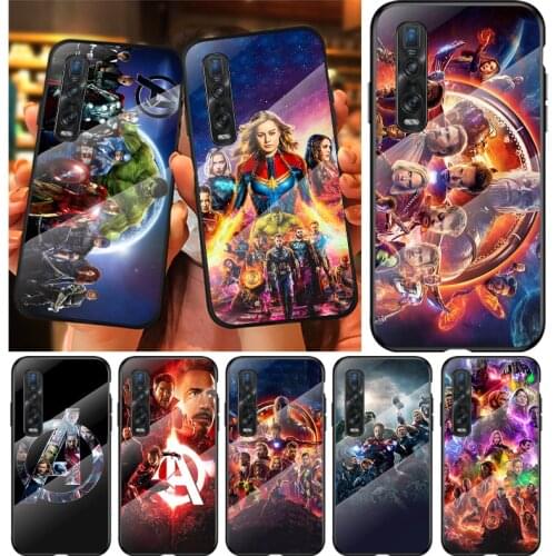 Marvel The Avengers For OPPO A9 2020 A52 Find X2 Lite Realme 7 7i C3 XT 6 5 Pro Tempered Glass Cover Phone Case