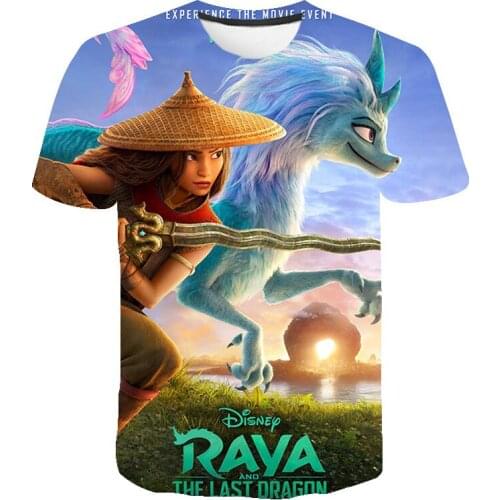 Raya And The Last Dragon Anime T shirt Harajuku Tops 3D Graphic T-Shirt Summer Round Neck Shirt Boys Apparel Streetwear Tee