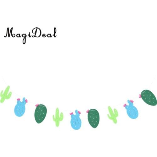 Hawaiian Felt Cloth Cactus Bunting Hanging Garland Luau Party Decoration