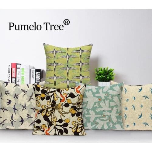 Bird Cushions Covers Swallow Throw Pillow Covers Bedroom Decoration Pillow Case Pillow Nordic Home Decoration Garden Cushions