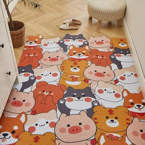 PVC Silk Loop Dust-proof Foot Mat Doormat Simple Solid Color Bathroom Rug Shoes Scraper for Front Door Entrance Outside Doormat