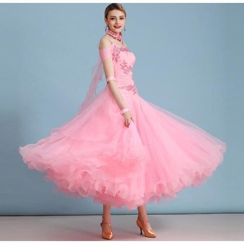 Red blue ballroom dance competition dresses waltz dance dress hb183 luminous costumes standard ballroom dress foxtrot