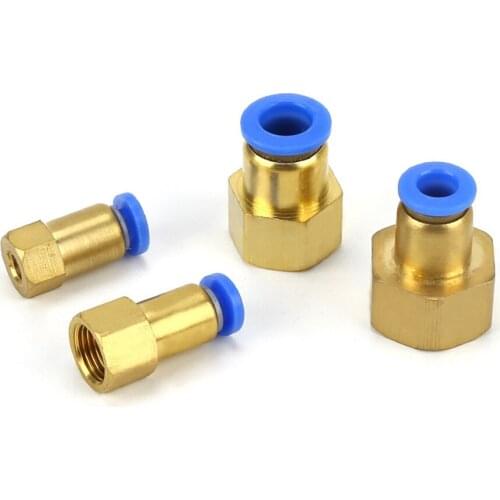 1/8" 1/4" 3/8" 1/2" BSP Female Thread x Tube OD 8/6/4/10/12mm Brass Air Pneumatic Quick Connector Push In Coupler Connector