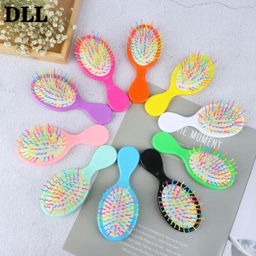 Hot! Portable Travel Anti-static Comfortable Head Massager Combs Girls Hair Comb Candy Color Plastic Hair Brush Child