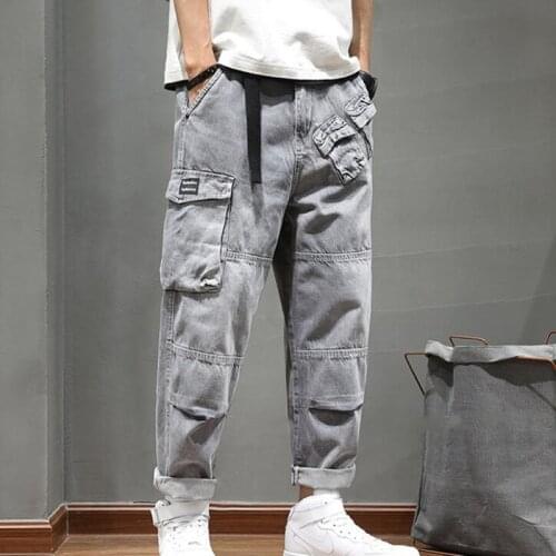 Men Jeans Loose Straight Retro Trendy Males Baggy All-match Leisure Chic Denim Trousers Punk Korean Style Cowboy