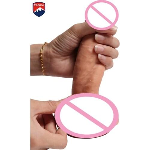 Mlsice Double Soft Silicone female dildo Realiste With suction Cup Adult Products Penis Sex toys for women Gay Anal Sex Vaginal