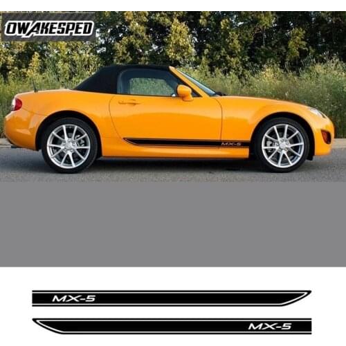 Car Door Side Skirt Sticker Racing Sport Stripes For-Mazda MX-5 3 Doors Auto Body Decor Vinyl Decals Exterior Accessories