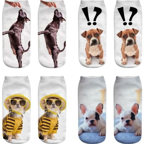 New Style Cartoon Women Sock 3D Printed Funny Cute Animal Kawaii Japanese Ins Creative Short Casual Sock Low Cut Boat Socks