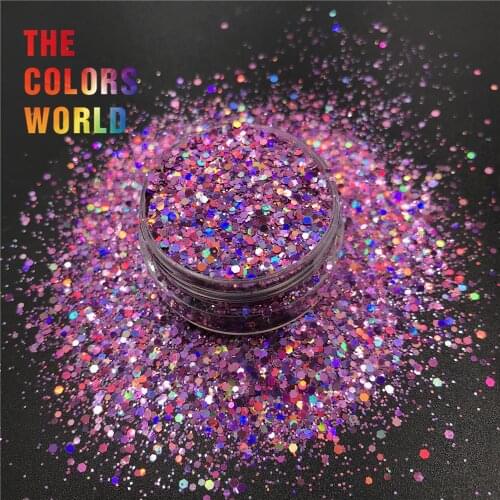 TCT-326 Chunky Mix Laser Color Nail Glitter Nail Art Decoration Body Art Face Painting Tumblers DIY Crafts Festival Accessories