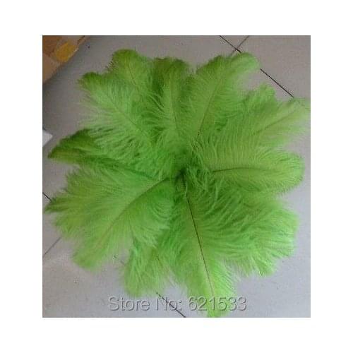 Wholesale 100pcs/lot GREEN Natural OSTRICH FEATHERS 12-14Inches/30-35cm use wedding freeshipping