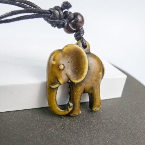 Elephant Hang Drop Bone Art Imitation Yak Bone Material Necklace Pendant Vintage Mens Necklaces #GZ106