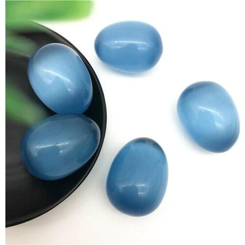 Drop Shipping 1PC Big Size Blue Cats Eye Stone Egg Shaped Specimen Gemstone Crystal Healing Reiki Natural Stones and Crystals