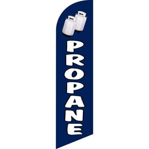 Factory Direct Sale Custom Propane Outdoor Feather Flag 110g Knitted Polyester Feather Flag Single Sided Advertising Flag