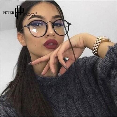 Retro Round Glasses Optical Frames Leopard Metal Spectacles Frame Round Glasses Eyeglasses Women Transparent Lens Eyewear
