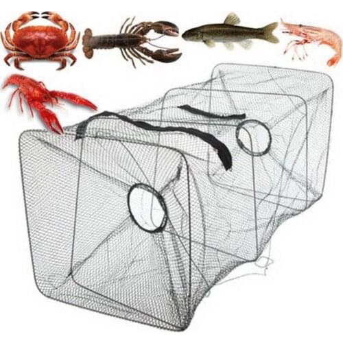Fish Trap Net Fishing Gear Crab Prawn Shrimp Crayfish Lobster Crawdad Foldable Ambas Camarones Cangrejo Langosta Cangrejo #T3P