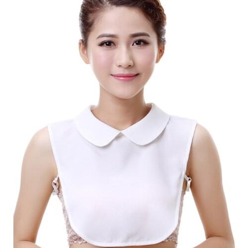 Detachable Lapel Shirt Collar Accessories Neck Decor Cotton Fashion Fake Collar Women Artificial Pearl Bead Chiffon Shirt False