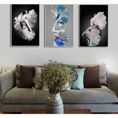 Nordic Style Fashion Art Canvas Painting Beauty Prints Poster Quote Wall Picture Ballet Girls Bedroom Decoration No Frame