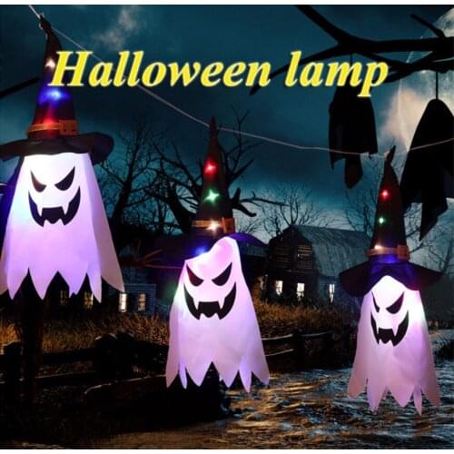 Glowing Halloween LED Light Hat Halloween Party Cosplay Props Witch Hat Ghost Hats Holiday Lamp Halloween Decorations