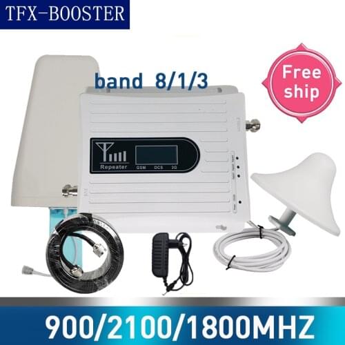 TFX-BOOSTER GSM 900 LTE DCS 1800 WCDMA 2100mhz Triple band Cell Phone Signal Booster 2G 3G 4G Mobile Cellular Signal Repeater