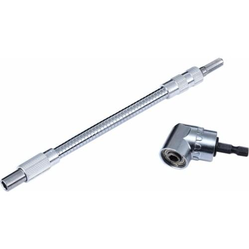 105 Degree Angle Extension 1/4" Hex Drill Bit Screwdriver Flexible Extension Bit Holder 20cm Hose for Hand Tools