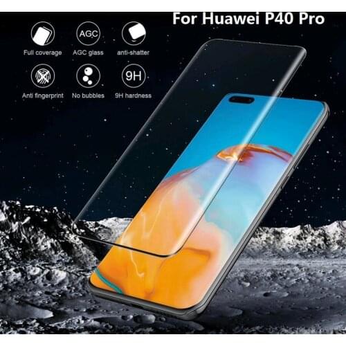 2021 New 3D Curved Tempered Glass For Huawei P40 Pro Screen Protector Full Cover HD Front Glass Film For Huawei P40Pro Safety