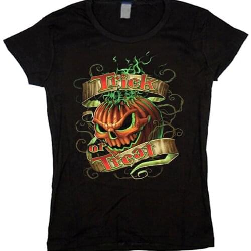 Ladies t shirt Trick or Treat halloween design