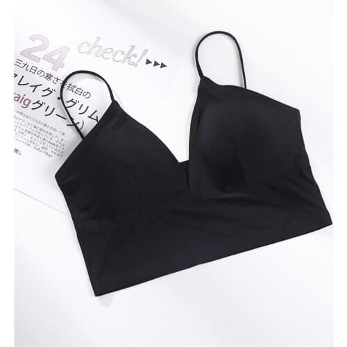 Women Tank Crop Top Seamless Underwear Female Crop Top Camis Sexy Intimates Soft Deep V Women Top Lingerie Padded Camisole