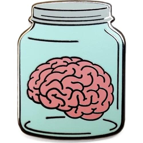 Brain in a Jar Enamel Lapel Pin Badge Pins