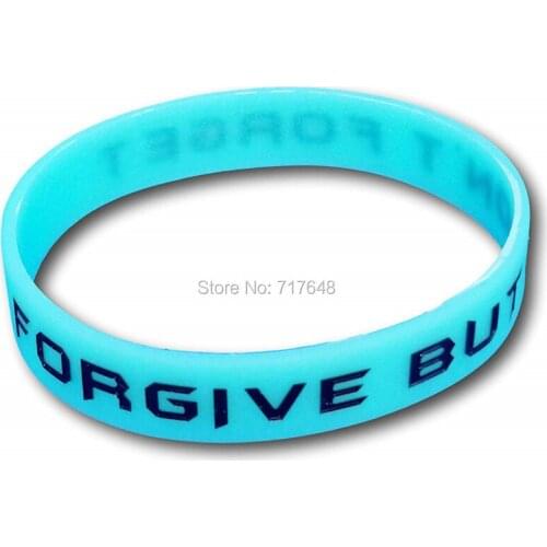 100pcs Forgive but don't forget wristband silicone bracelets free shipping by ePacket A